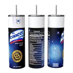 20oz CANCER ZODIAC STAINLESS STEEL DOUBLE WALL INSULATED TUMBLER
